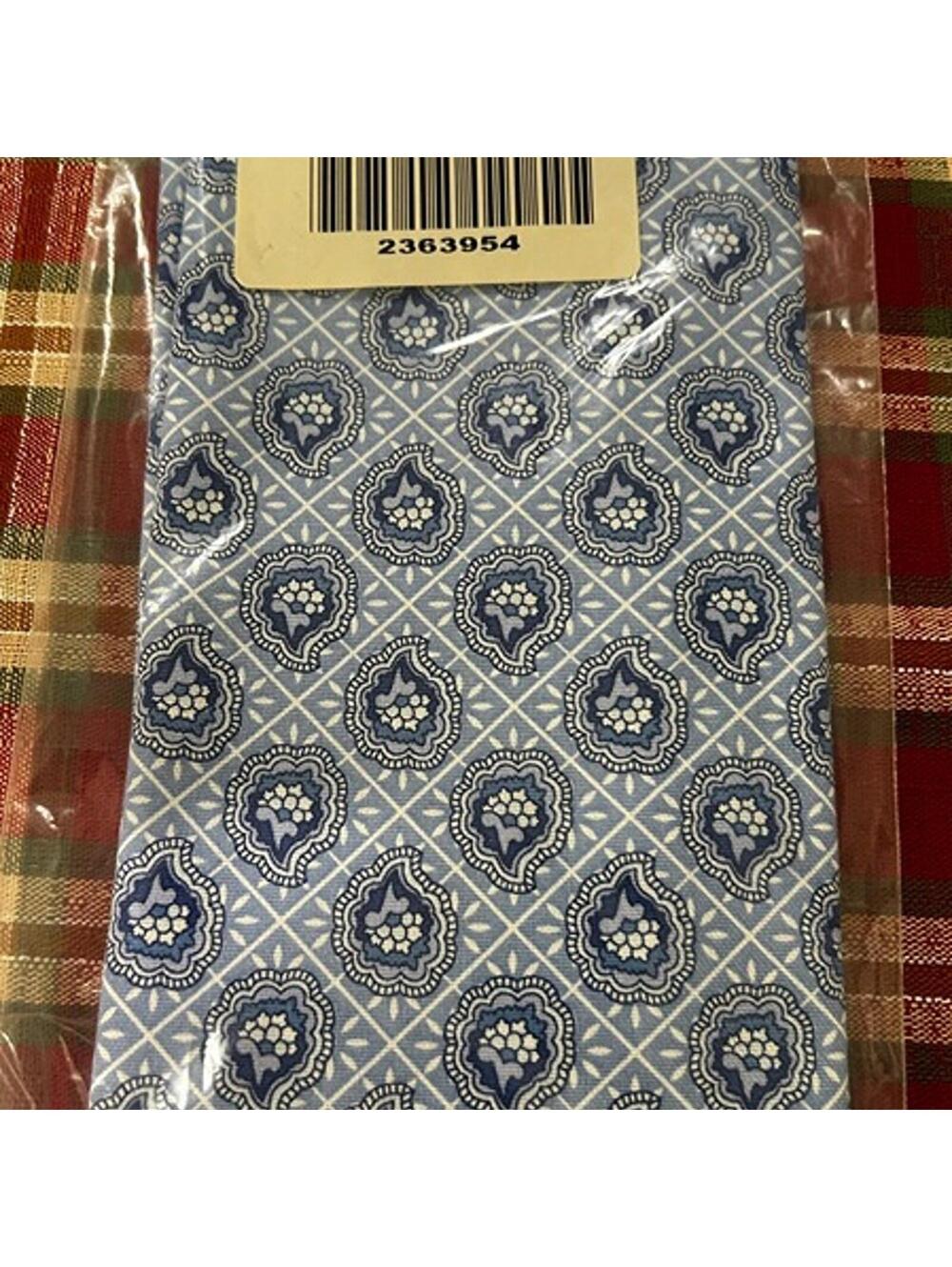 Longaberger Baskets Provincial Paisley Fabric Napkins 2 Piece Set NEW blue